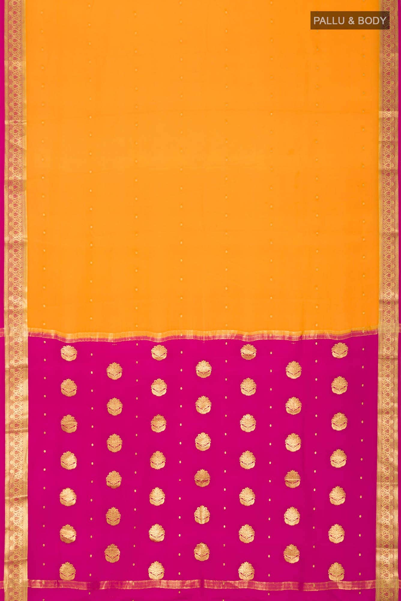 Orange Mysore Crepe Saree