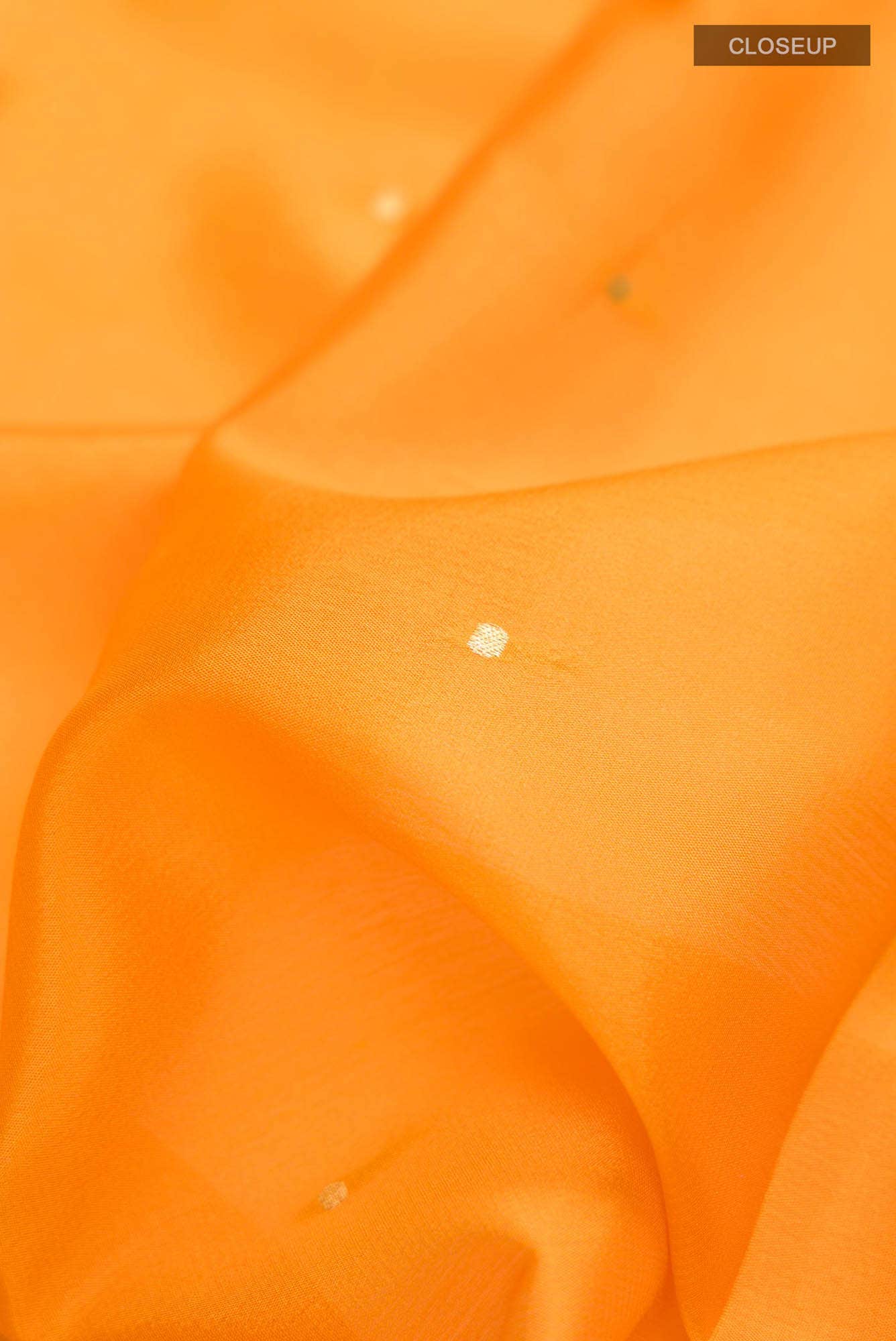Orange Mysore Crepe Saree