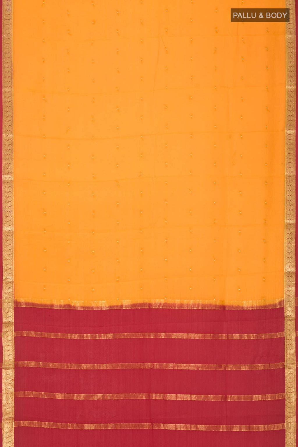 Orange Mysore Crepe Saree