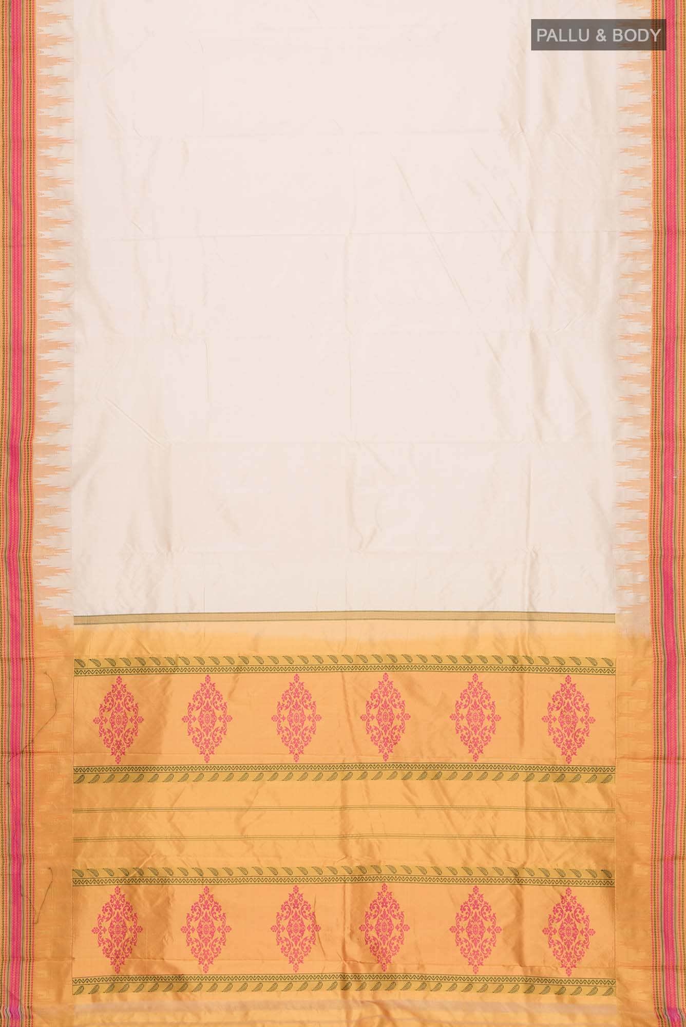 Beige Bangalore Silk Saree