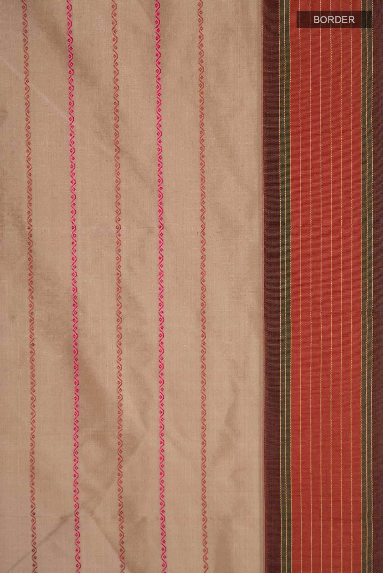 Beige Bangalore Silk Saree