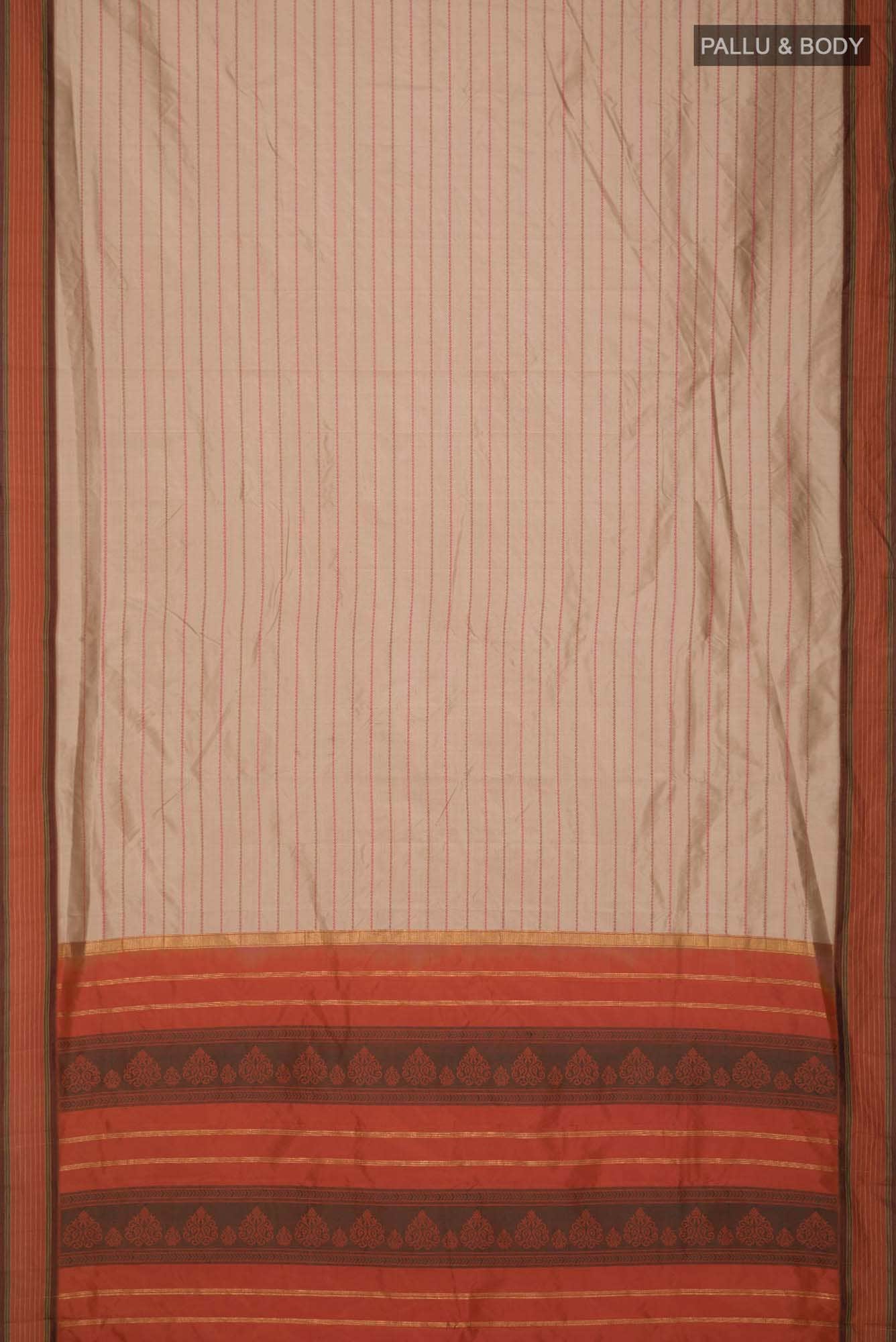 Beige Bangalore Silk Saree