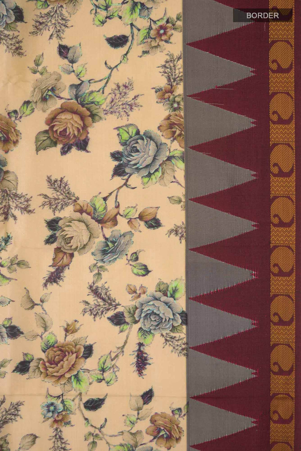 Beige Bangalore Silk Saree