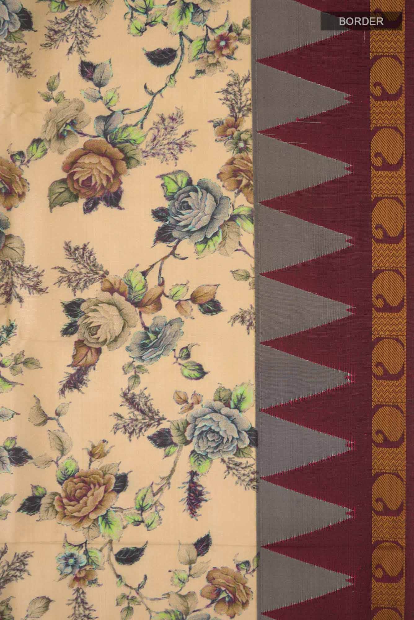 Beige Bangalore Silk Saree