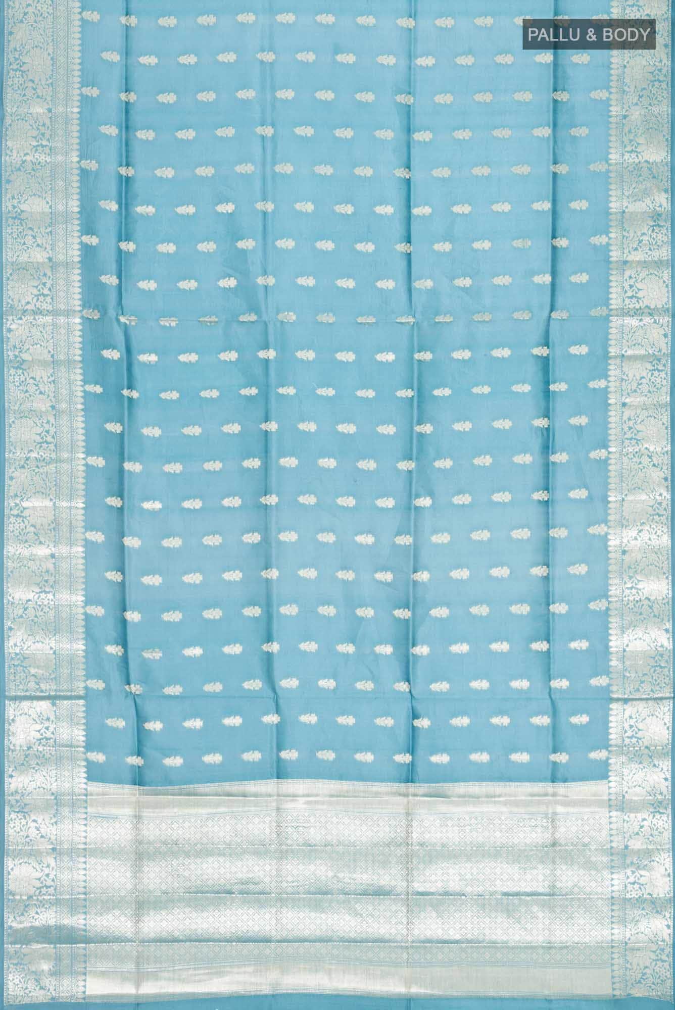 Blue Banarasi Raw Silk Saree