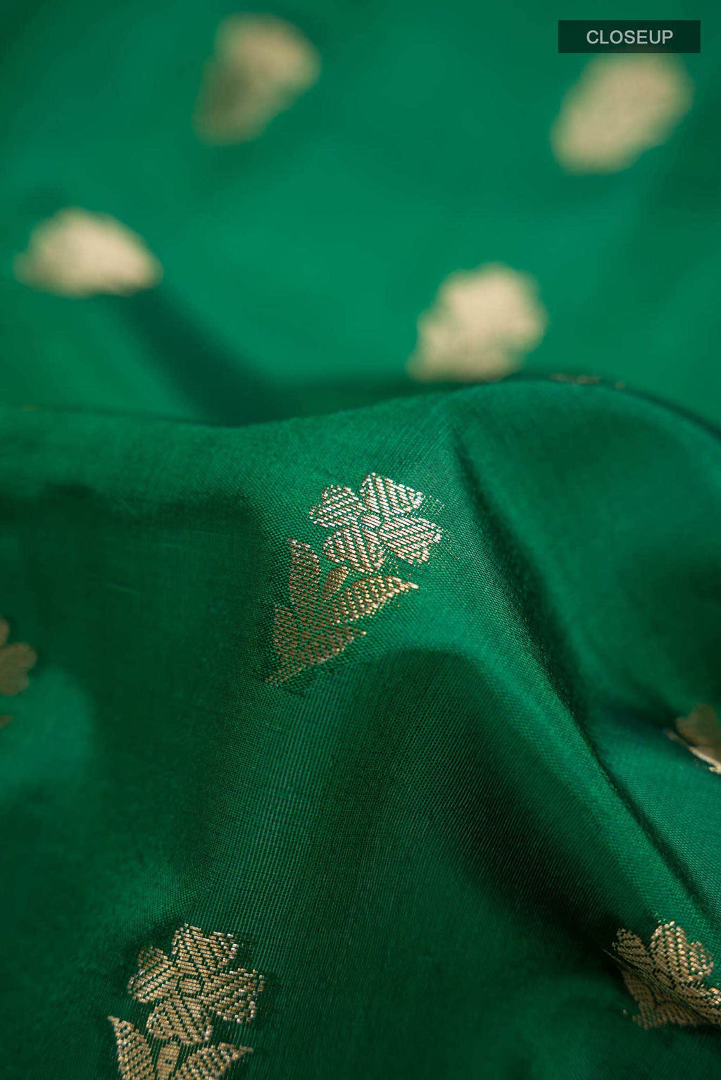 Bottle Green Banarasi Raw Silk Saree