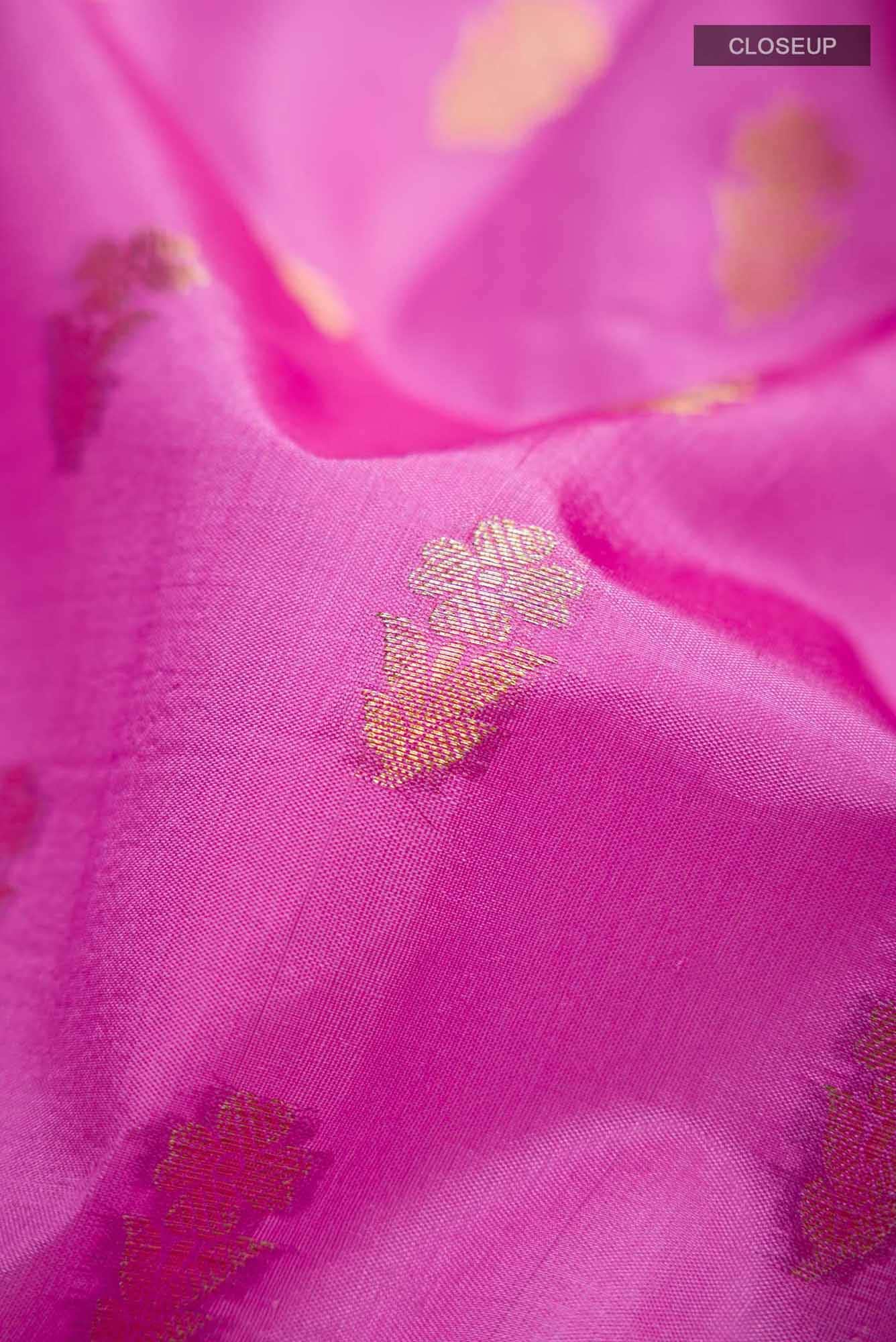 Pink Banarasi Raw Silk Saree
