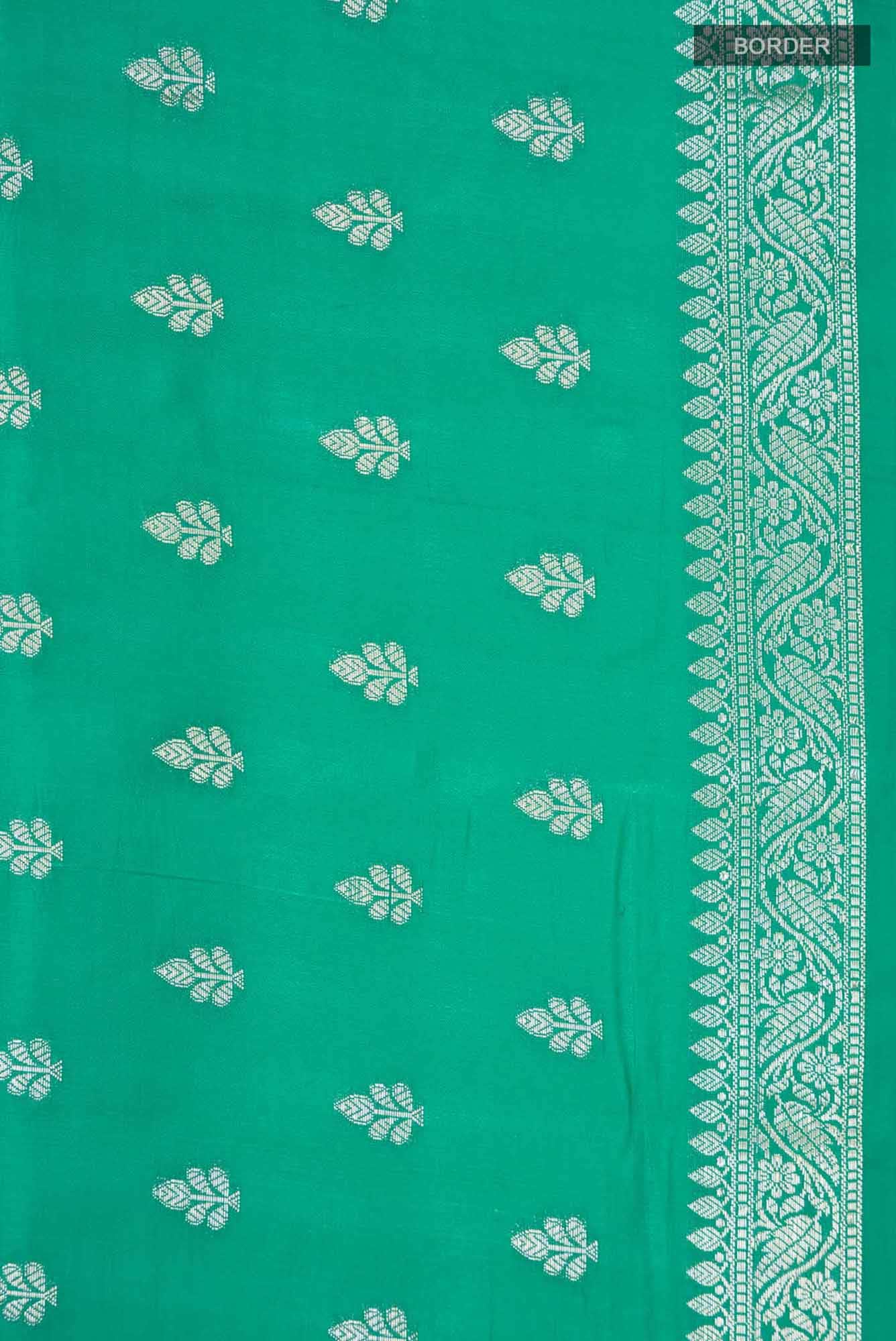 Green Banarasi Raw Silk Saree