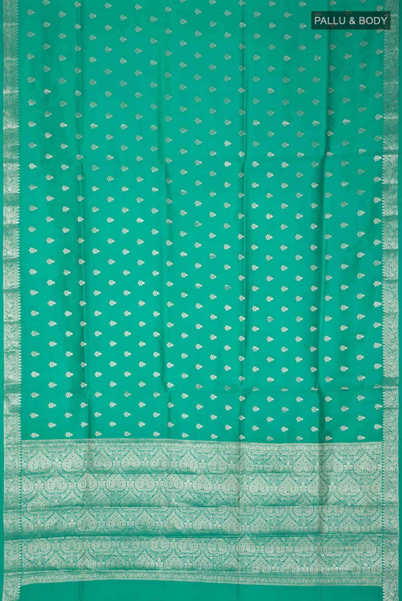 Green Banarasi Raw Silk Saree