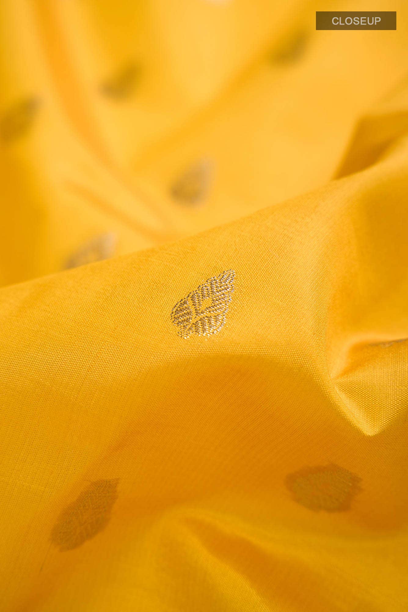 Yellow Banarasi Raw Silk Saree