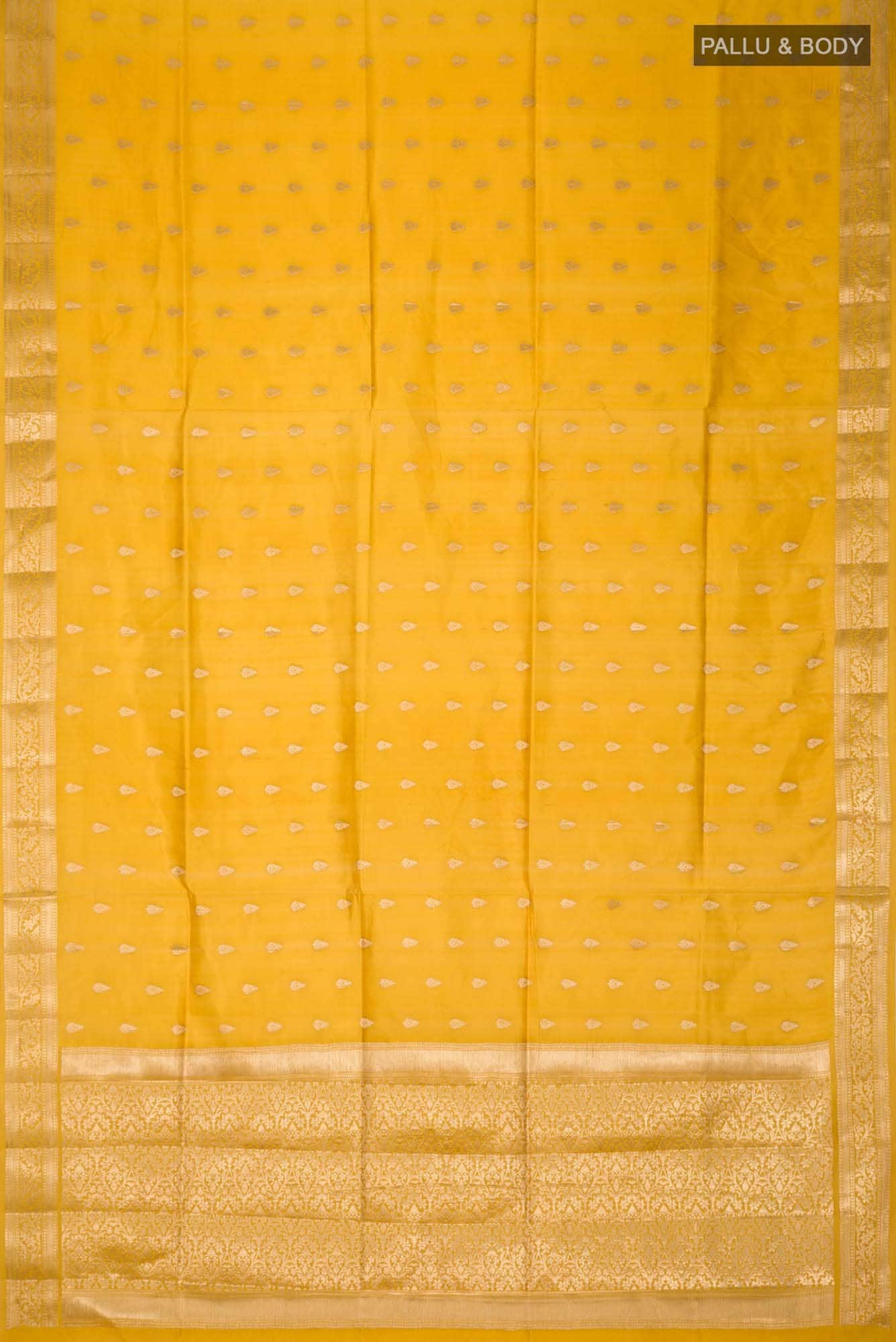 Yellow Banarasi Raw Silk Saree