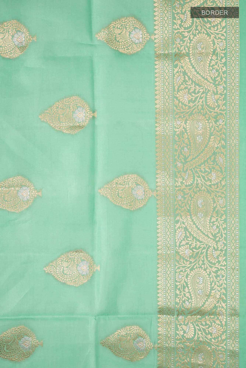 Green Banarasi Raw Silk Saree