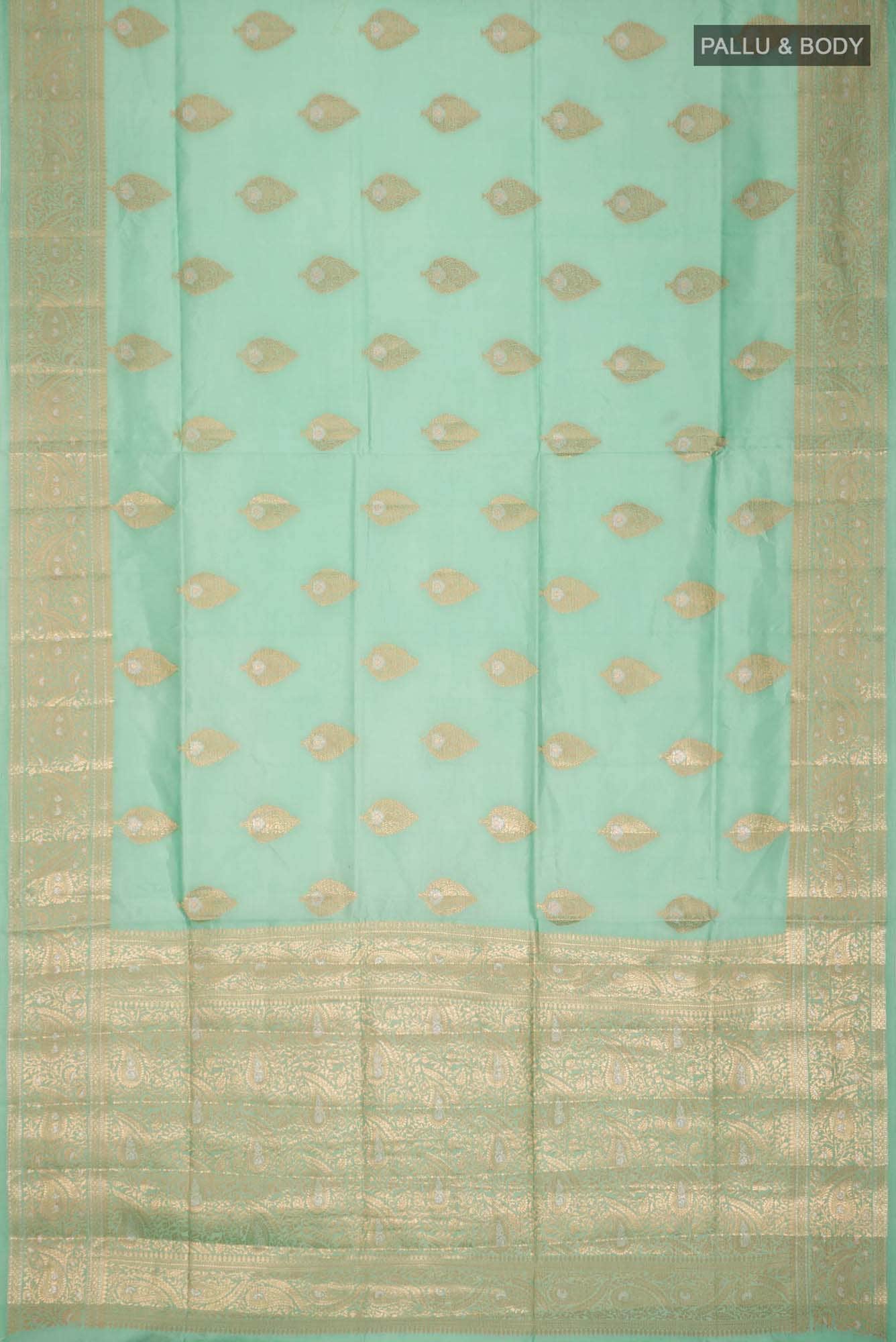 Green Banarasi Raw Silk Saree