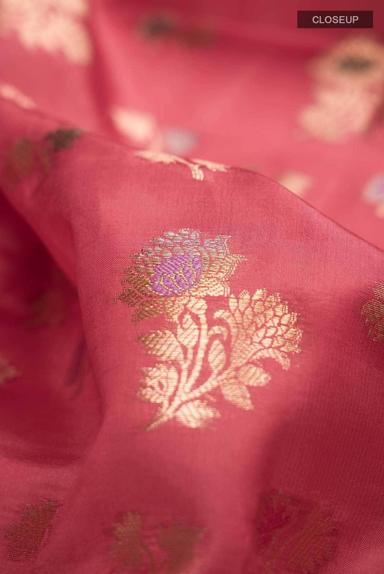 Red Banarasi Raw Silk Saree