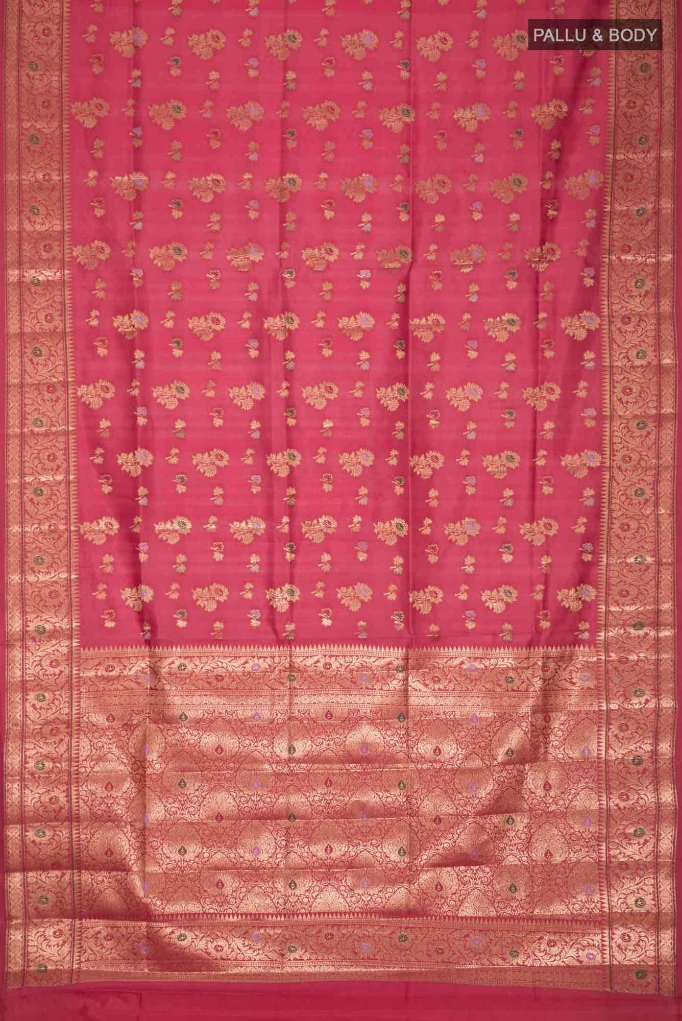 Red Banarasi Raw Silk Saree