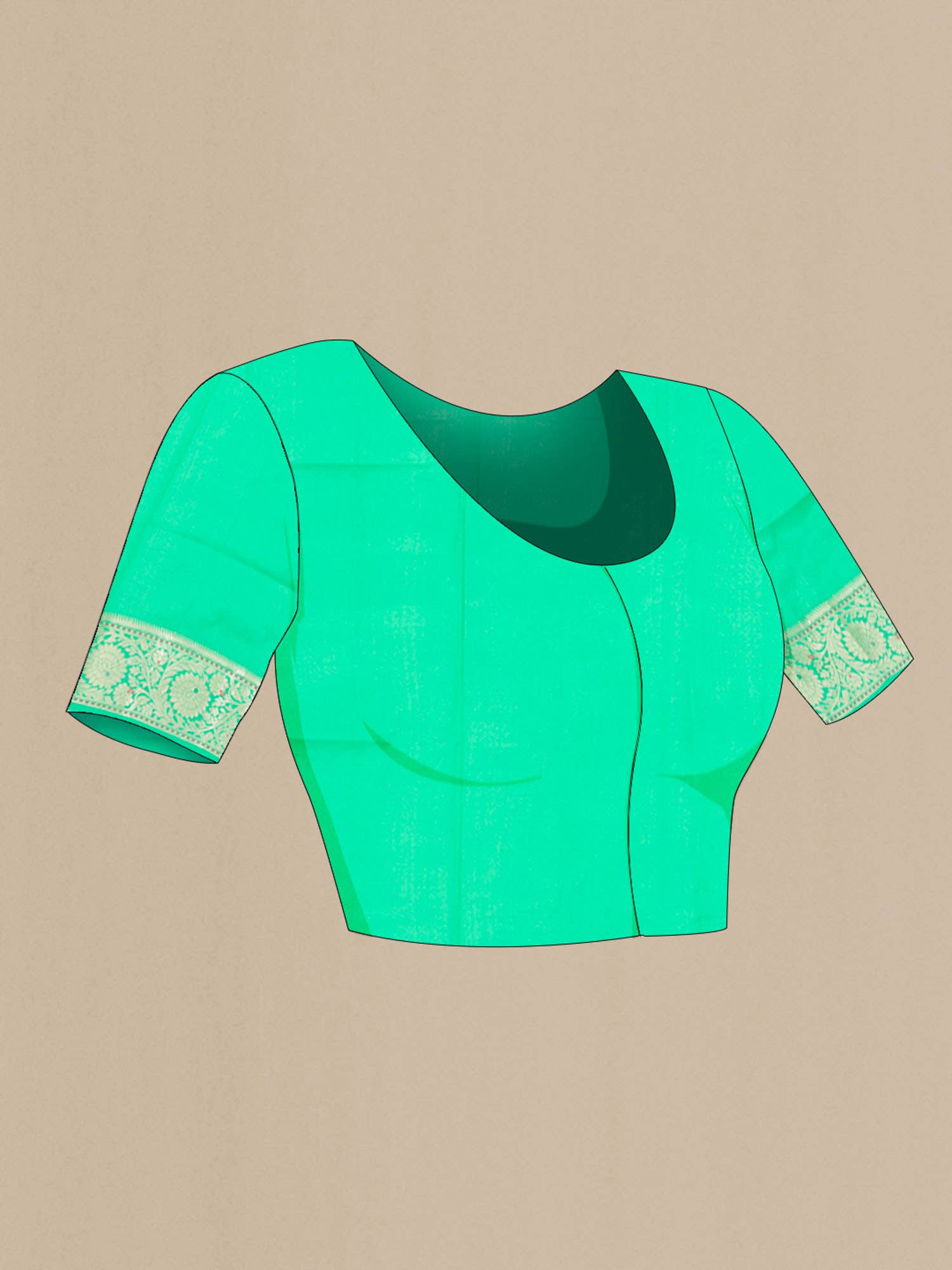 Green Banarasi Raw Silk Saree