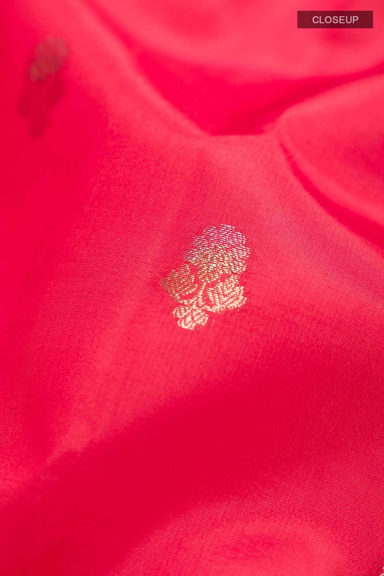 Red Banarasi Raw Silk Saree