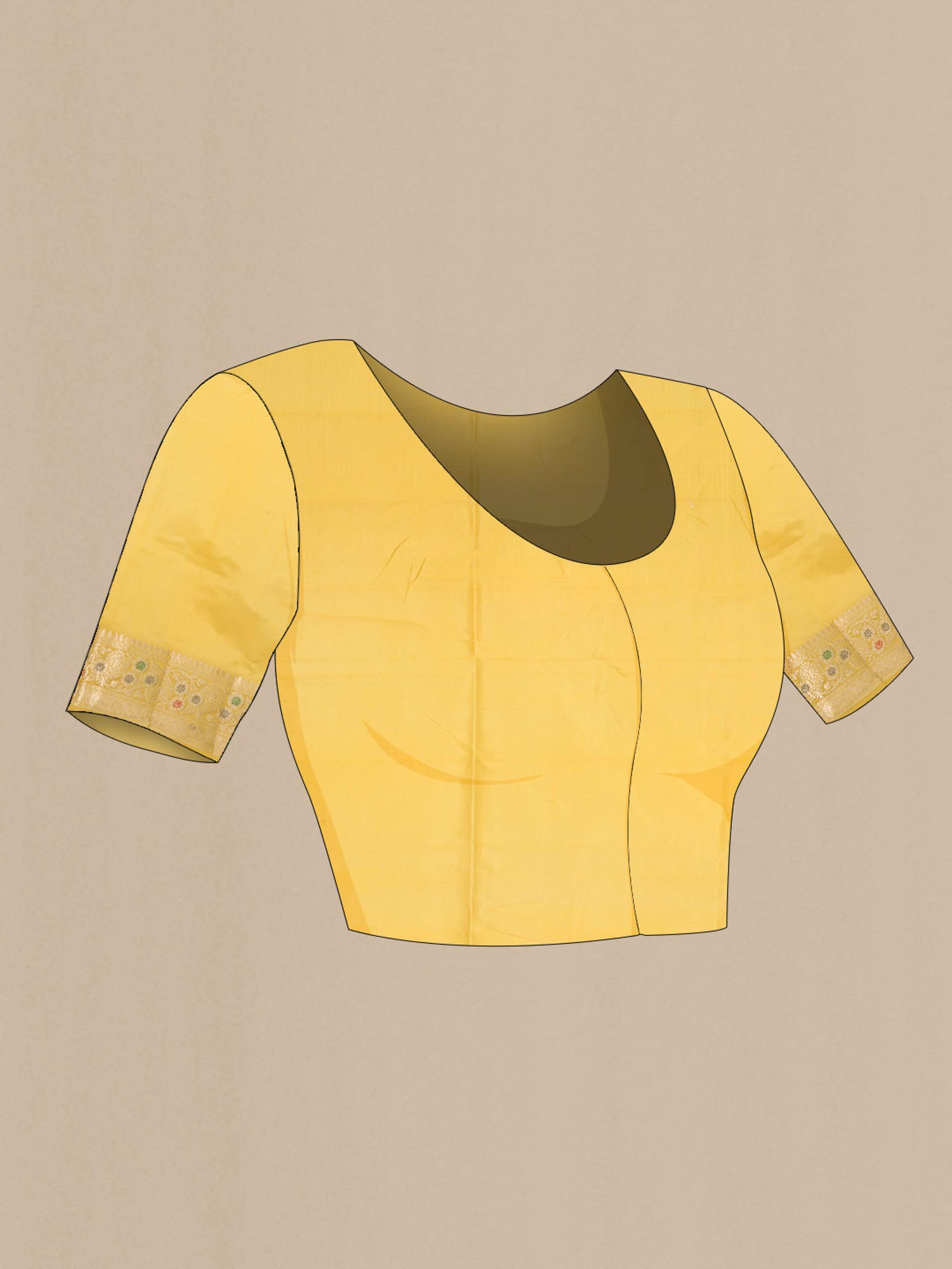 Yellow Banarasi Raw Silk Saree