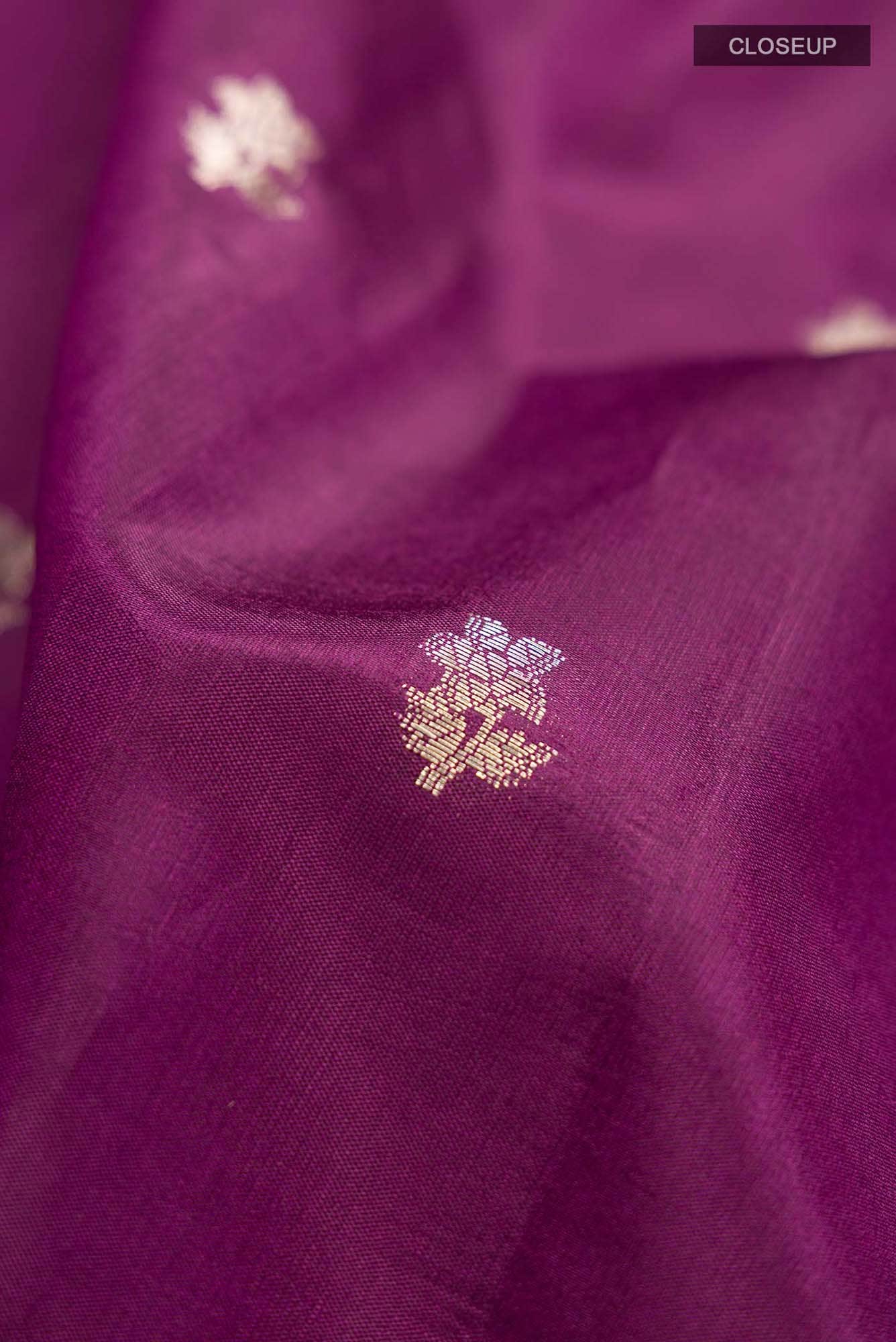 Purple Banarasi Raw Silk Saree