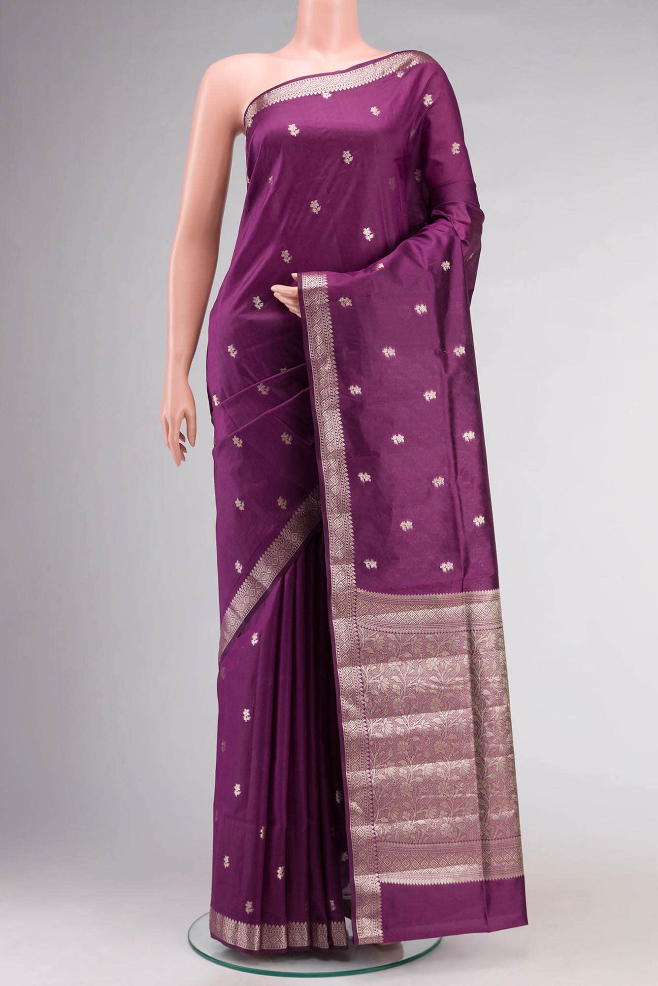 Purple Banarasi Raw Silk Saree