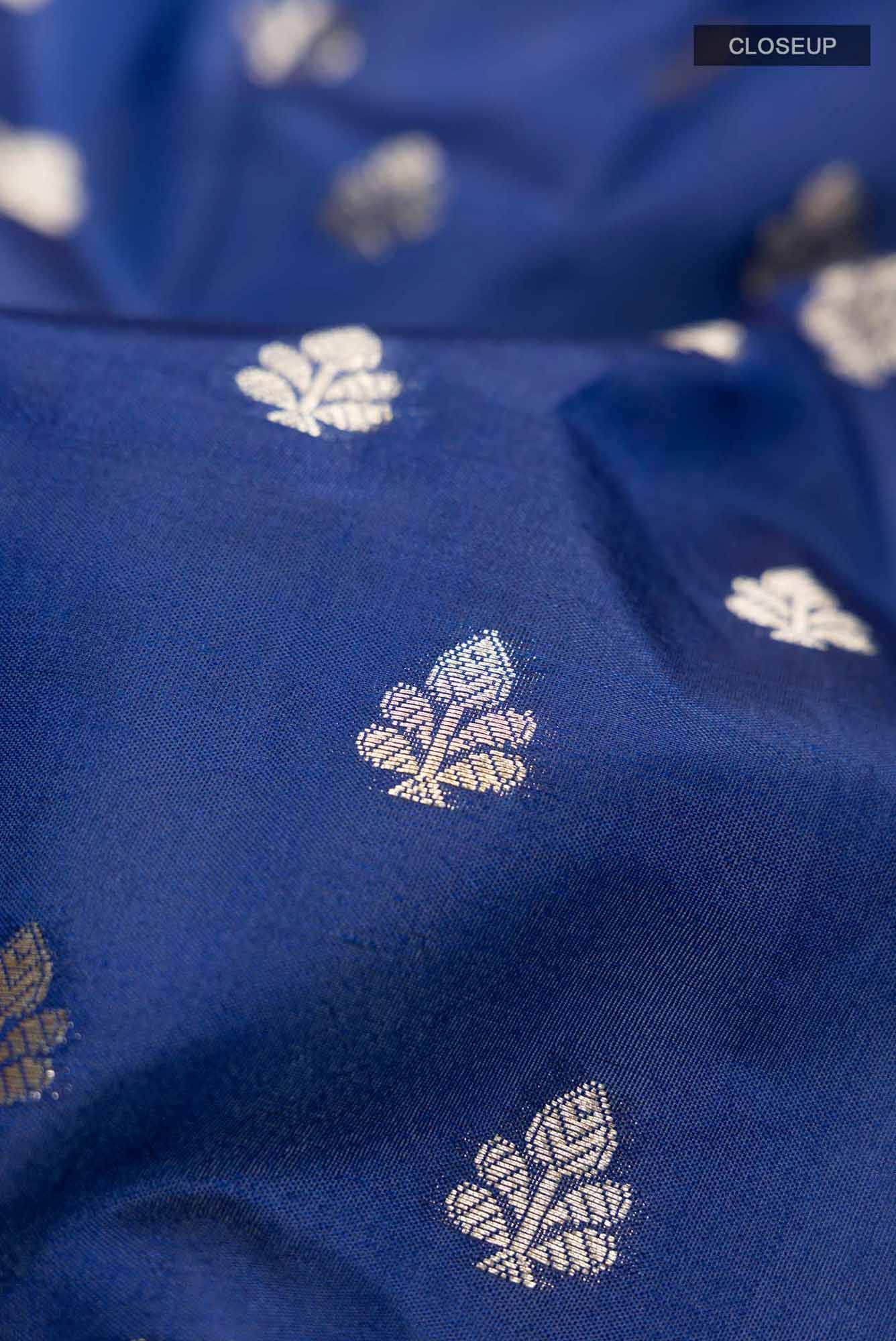 Blue Banarasi Raw Silk Saree
