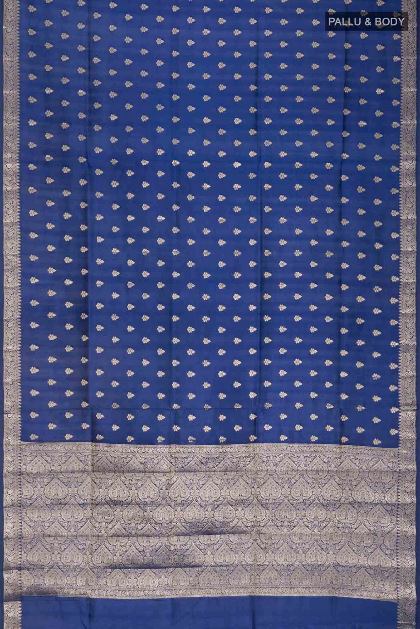Blue Banarasi Raw Silk Saree