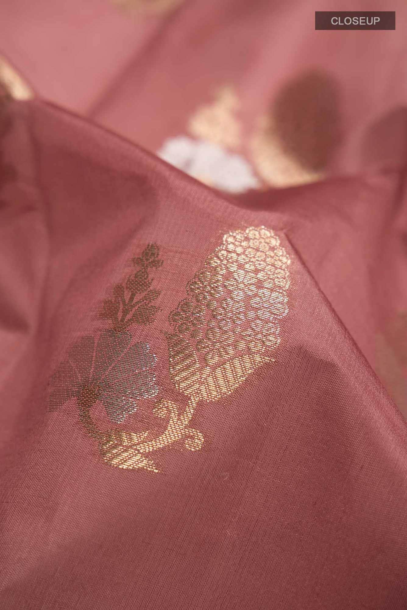 Mauve Banarasi Raw Silk Saree