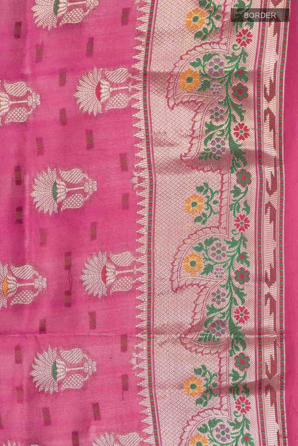 Pink Banarasi Raw Silk Saree
