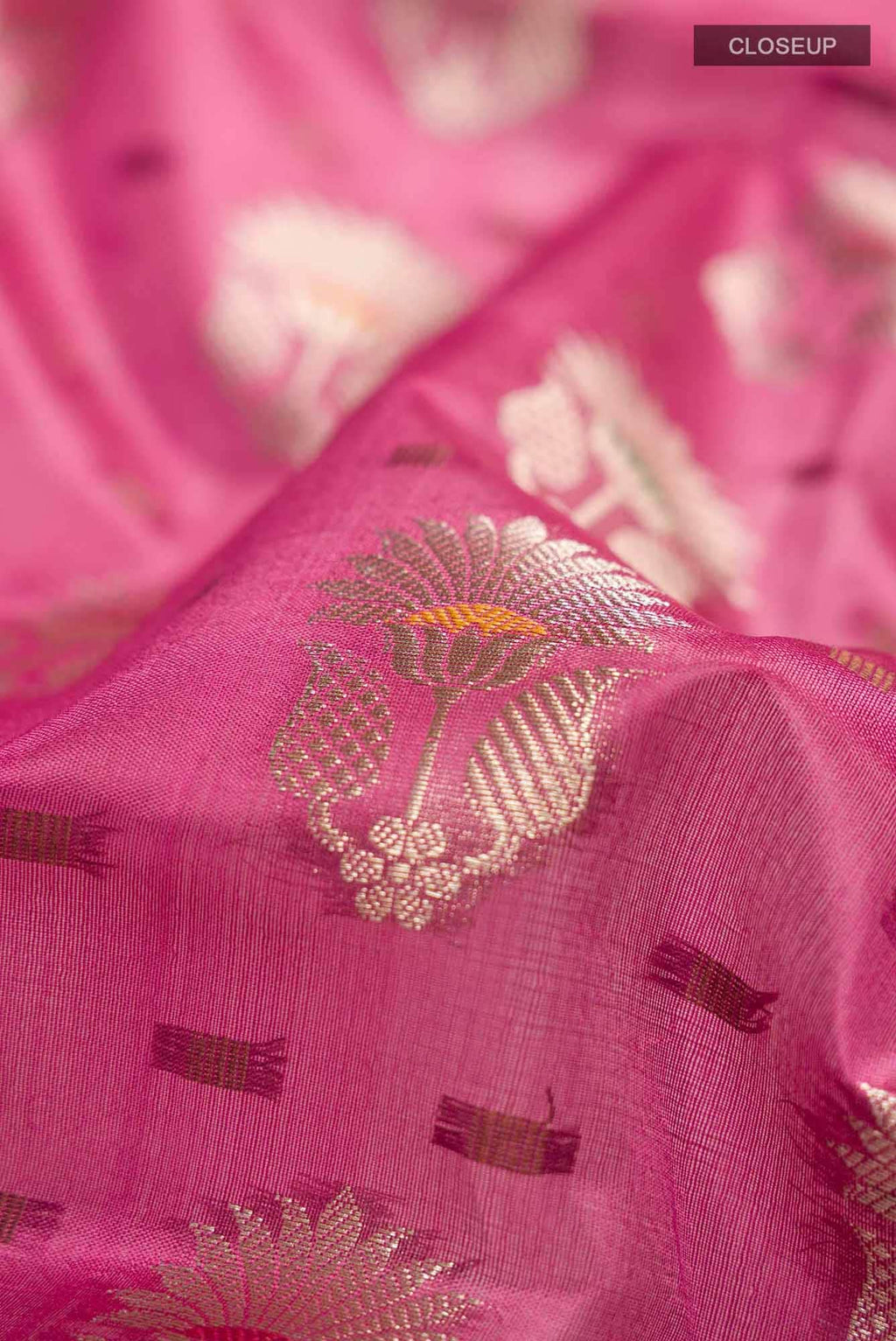 Pink Banarasi Raw Silk Saree
