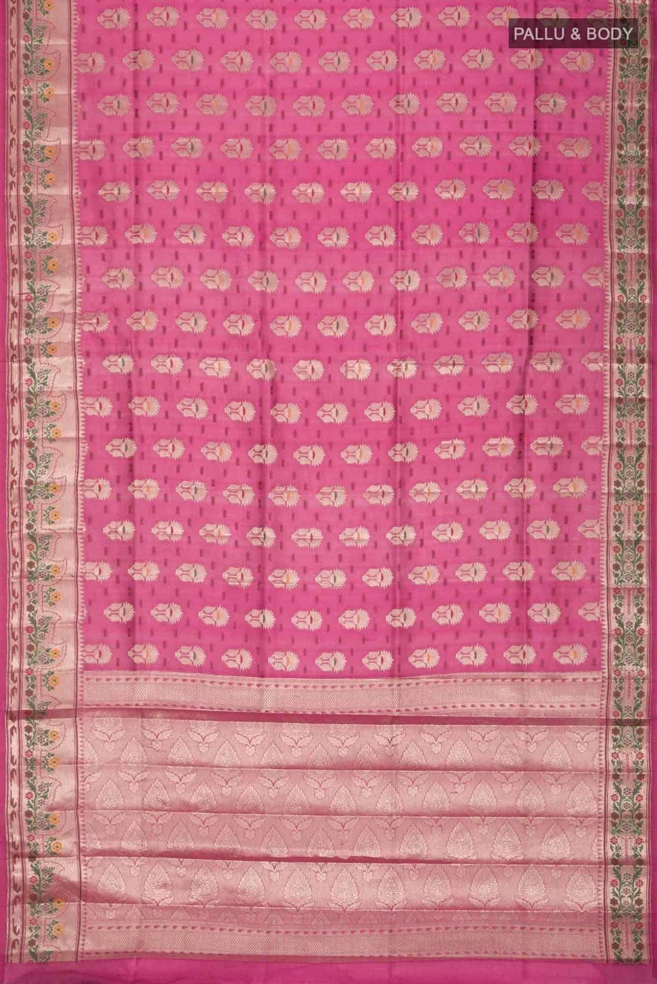 Pink Banarasi Raw Silk Saree