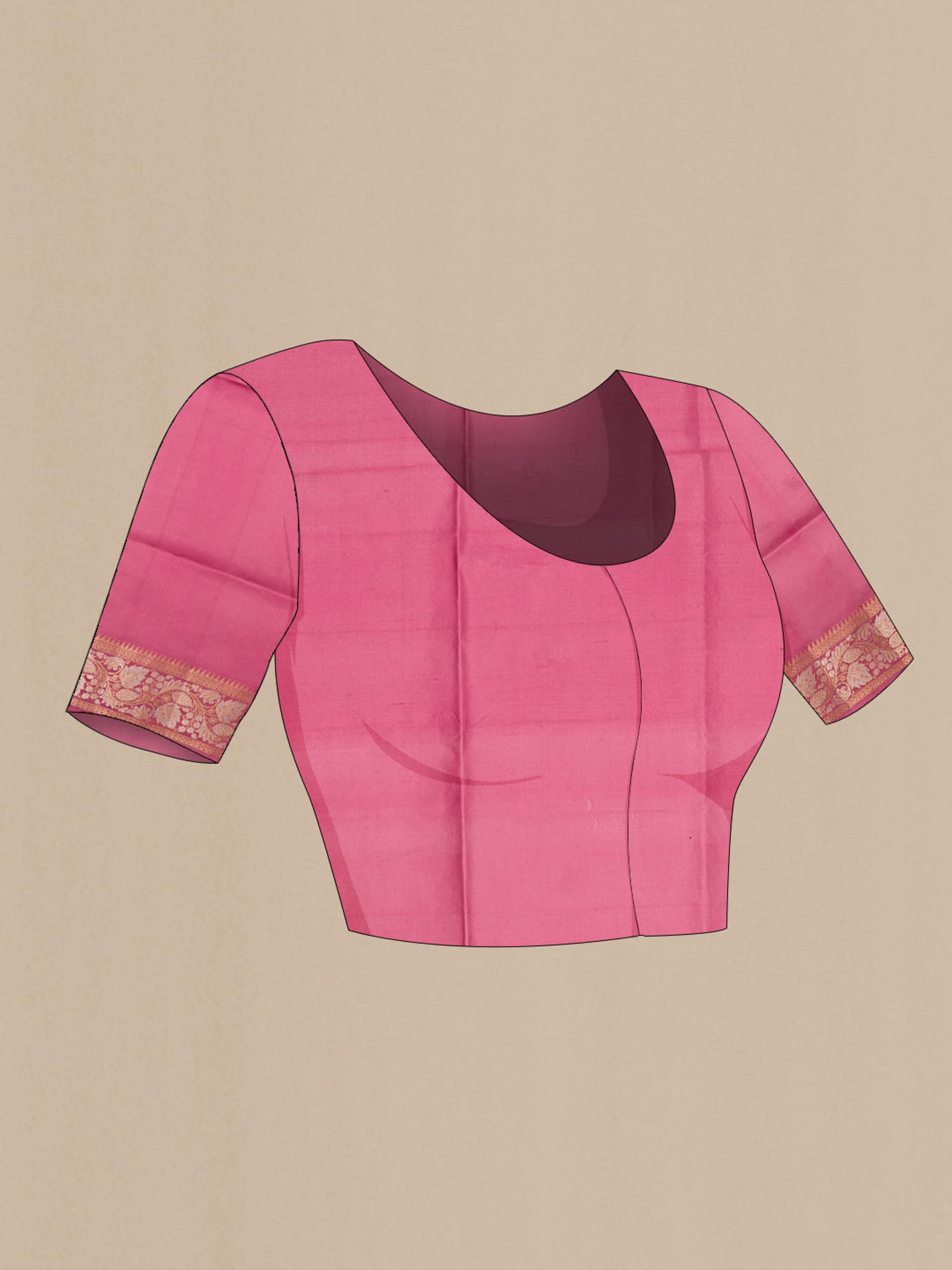 Coral Banarasi Raw Silk Saree