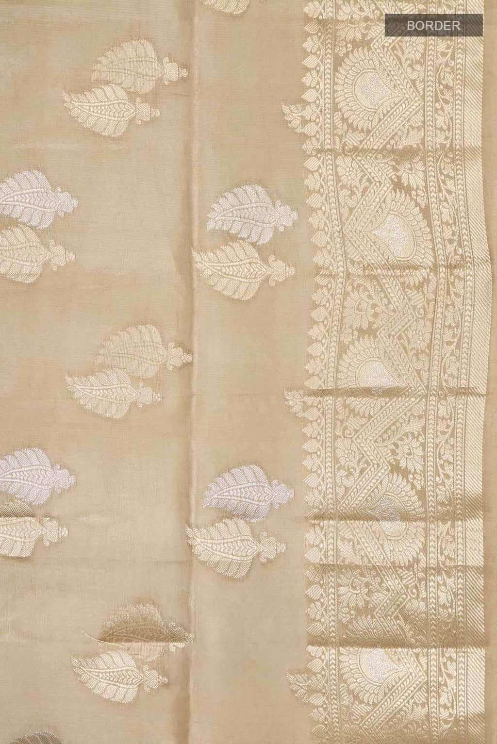 Beige Banarasi Raw Silk Saree