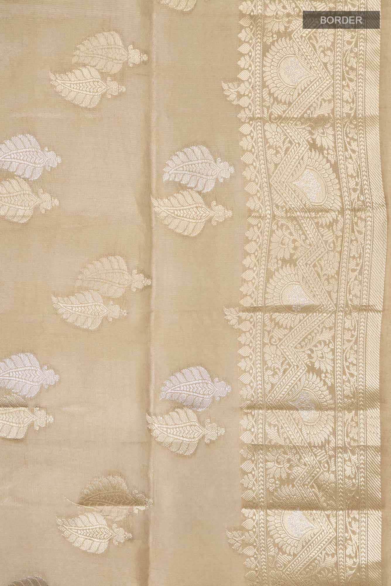 Beige Banarasi Raw Silk Saree