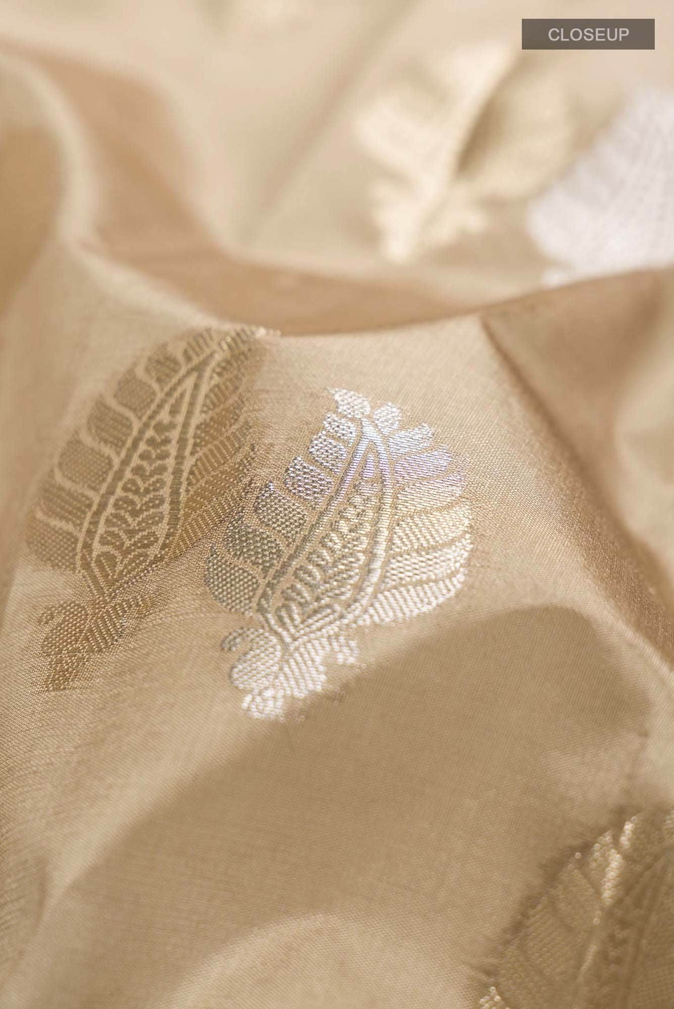 Beige Banarasi Raw Silk Saree