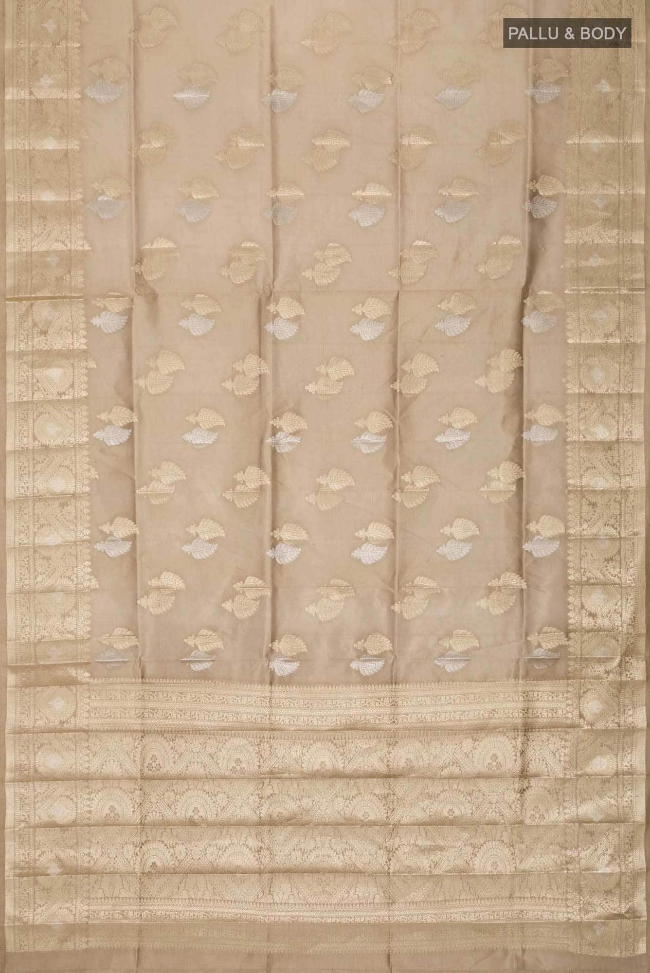 Beige Banarasi Raw Silk Saree