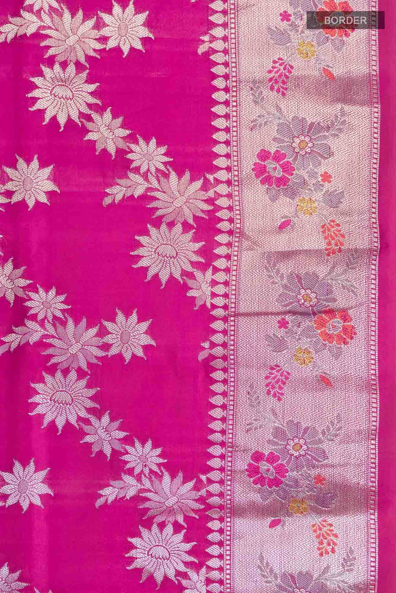 Pink Banarasi Raw Silk Saree