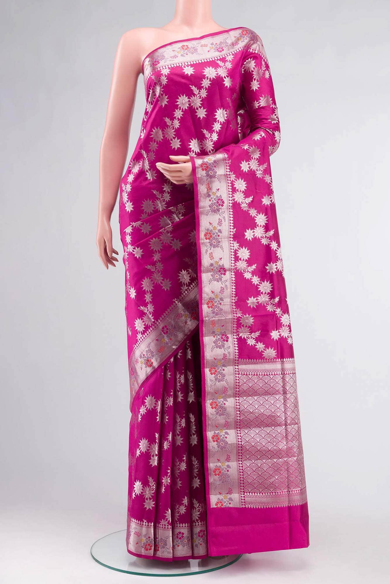 Pink Banarasi Raw Silk Saree