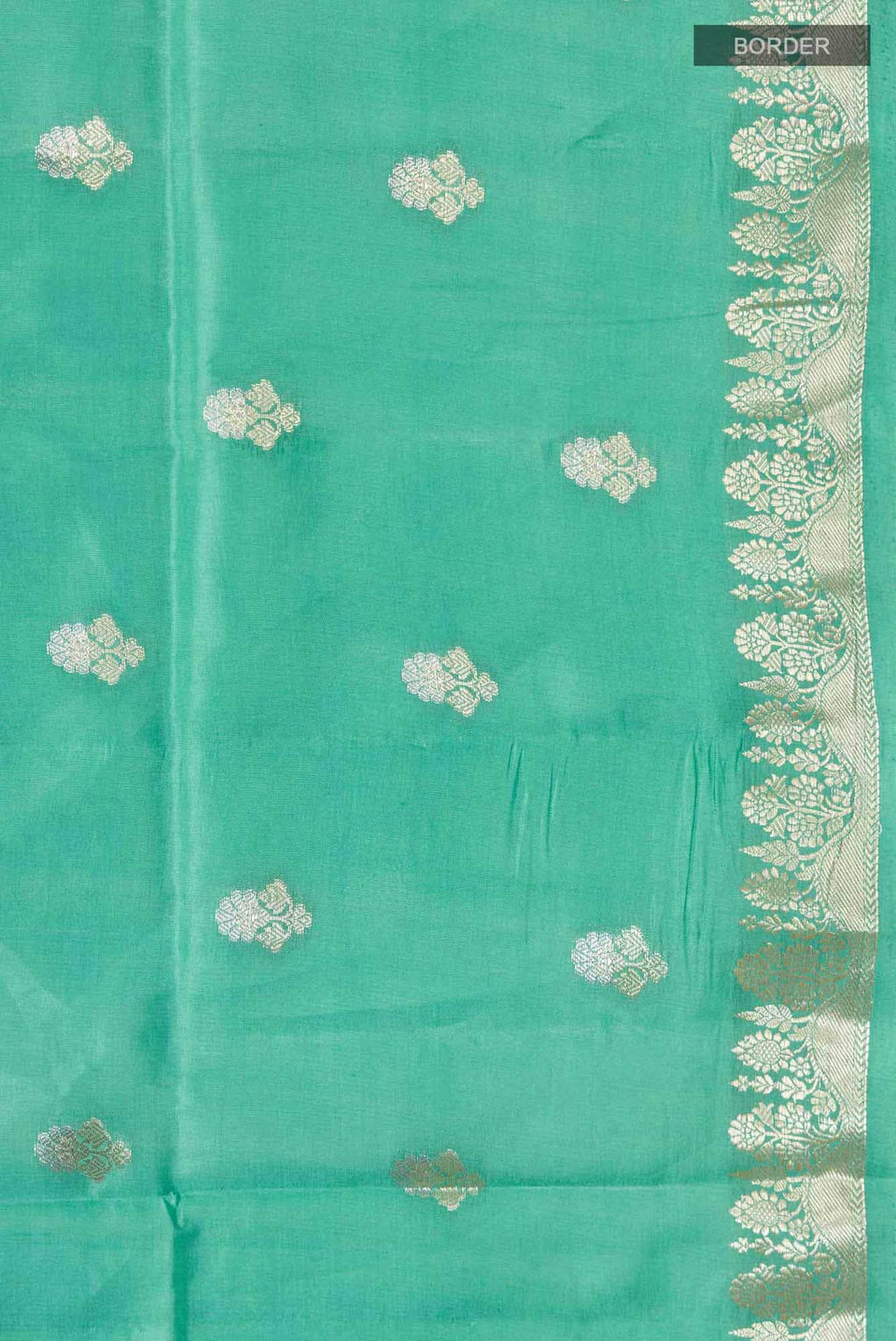 Sea Green Banarasi Raw Silk Saree