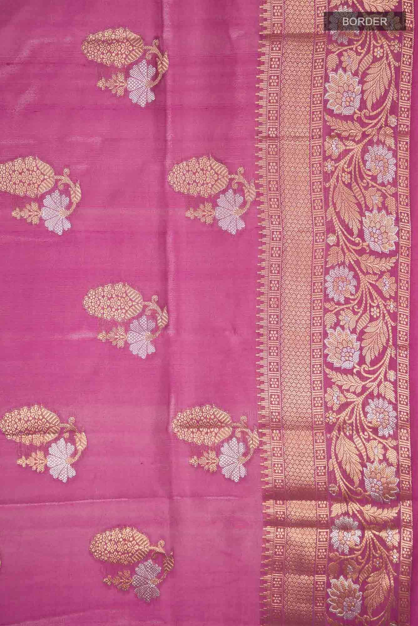Pink Banarasi Raw Silk Saree