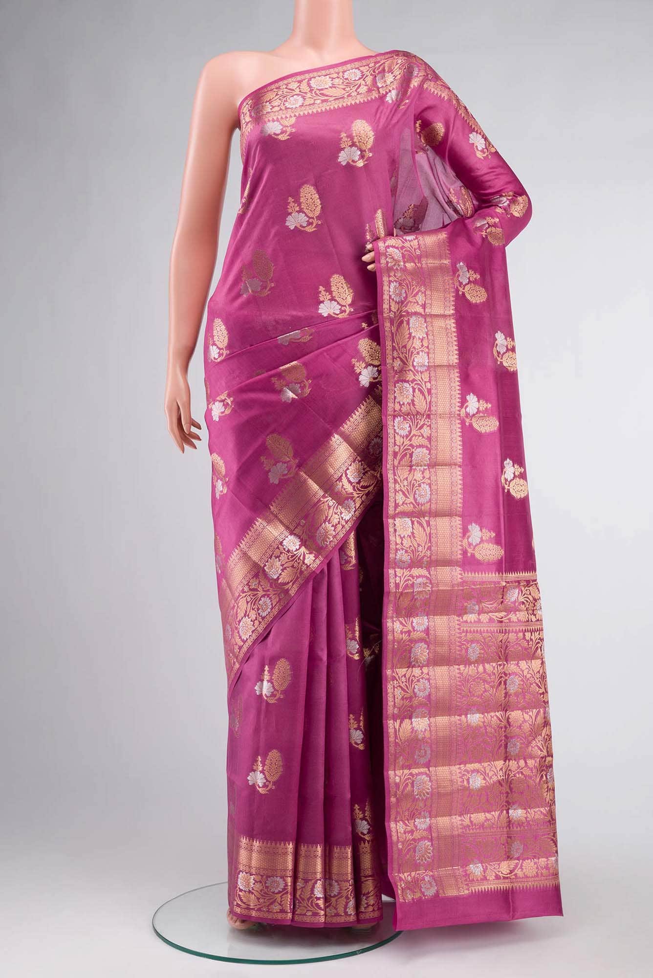 Pink Banarasi Raw Silk Saree