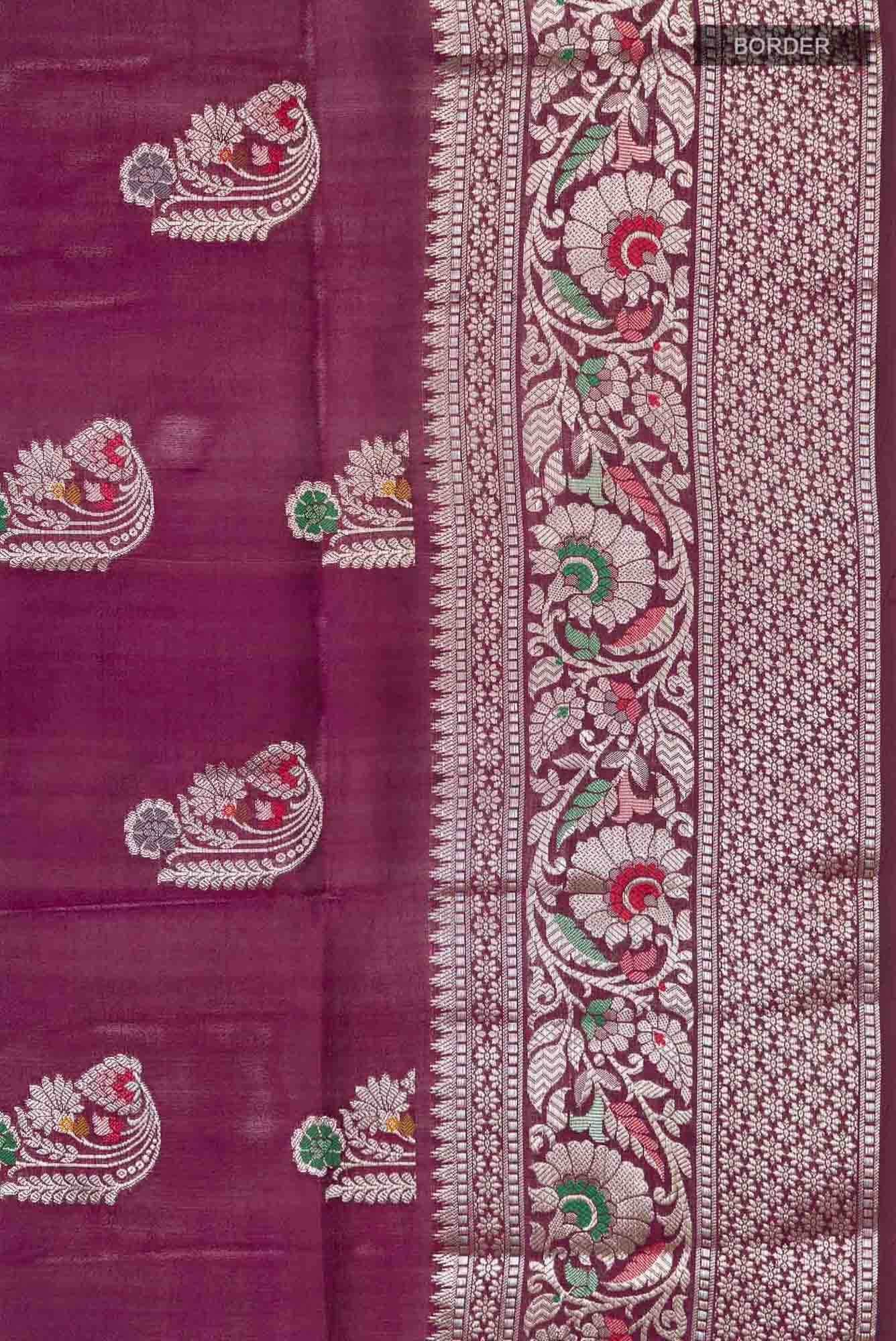 Purple Banarasi Raw Silk Saree