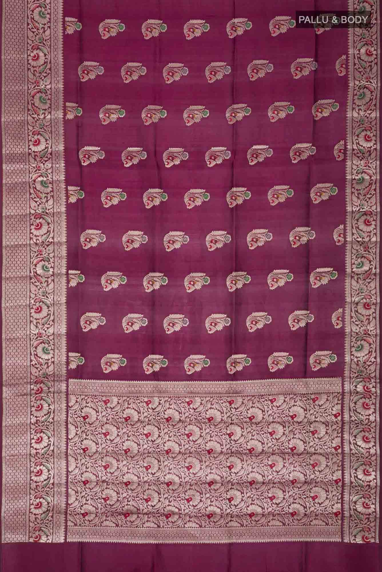 Purple Banarasi Raw Silk Saree