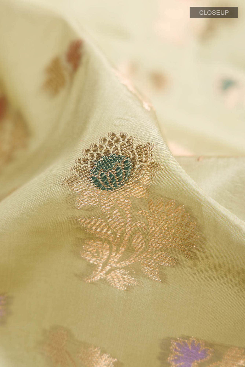 Green Banarasi Raw Silk Saree