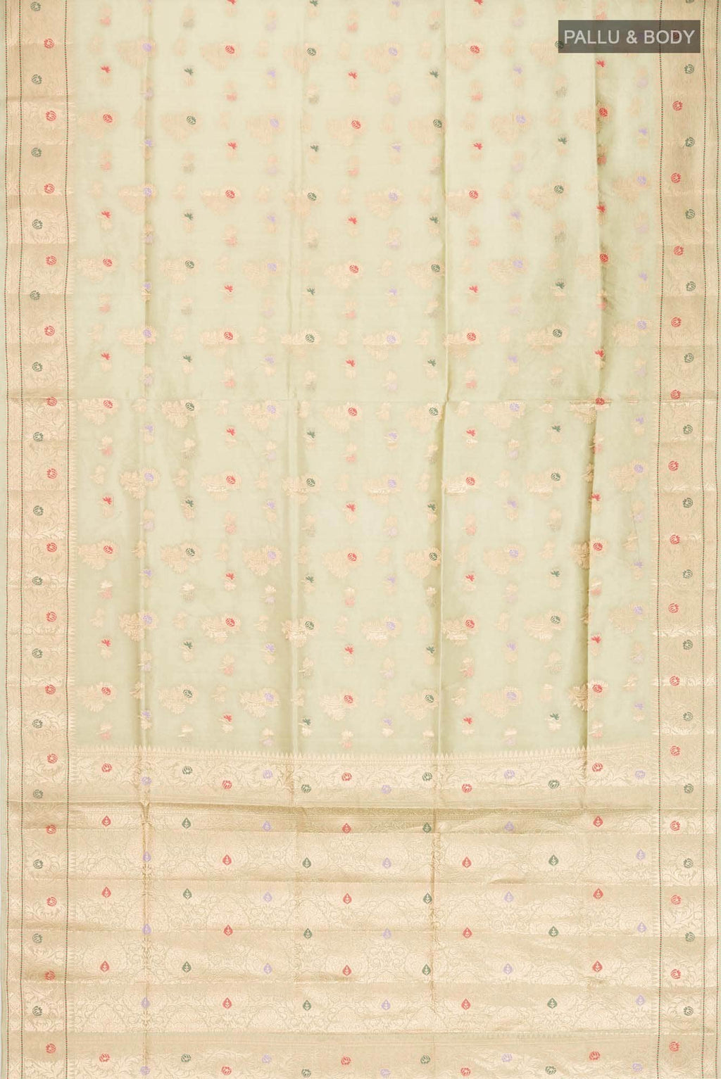 Green Banarasi Raw Silk Saree
