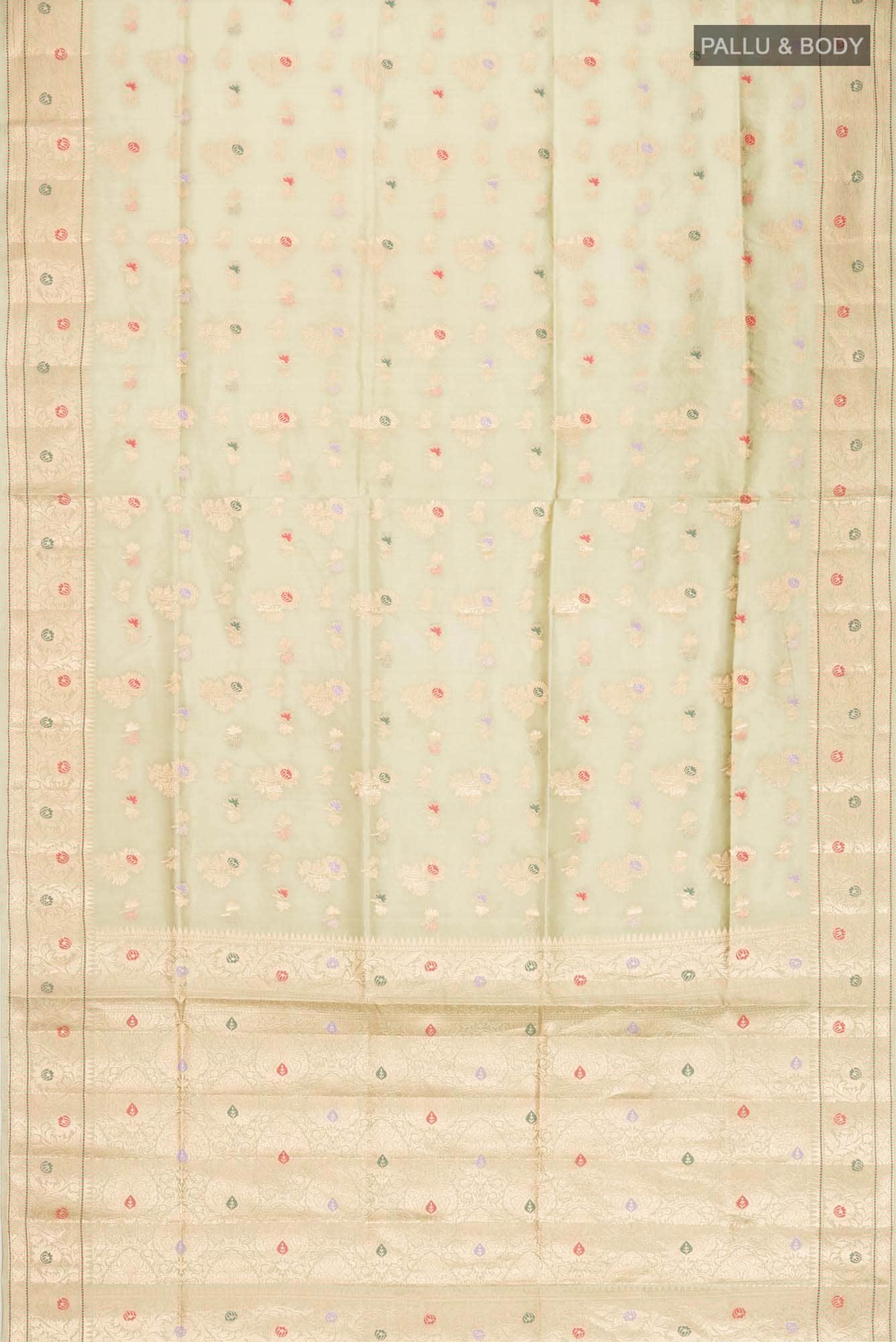 Green Banarasi Raw Silk Saree