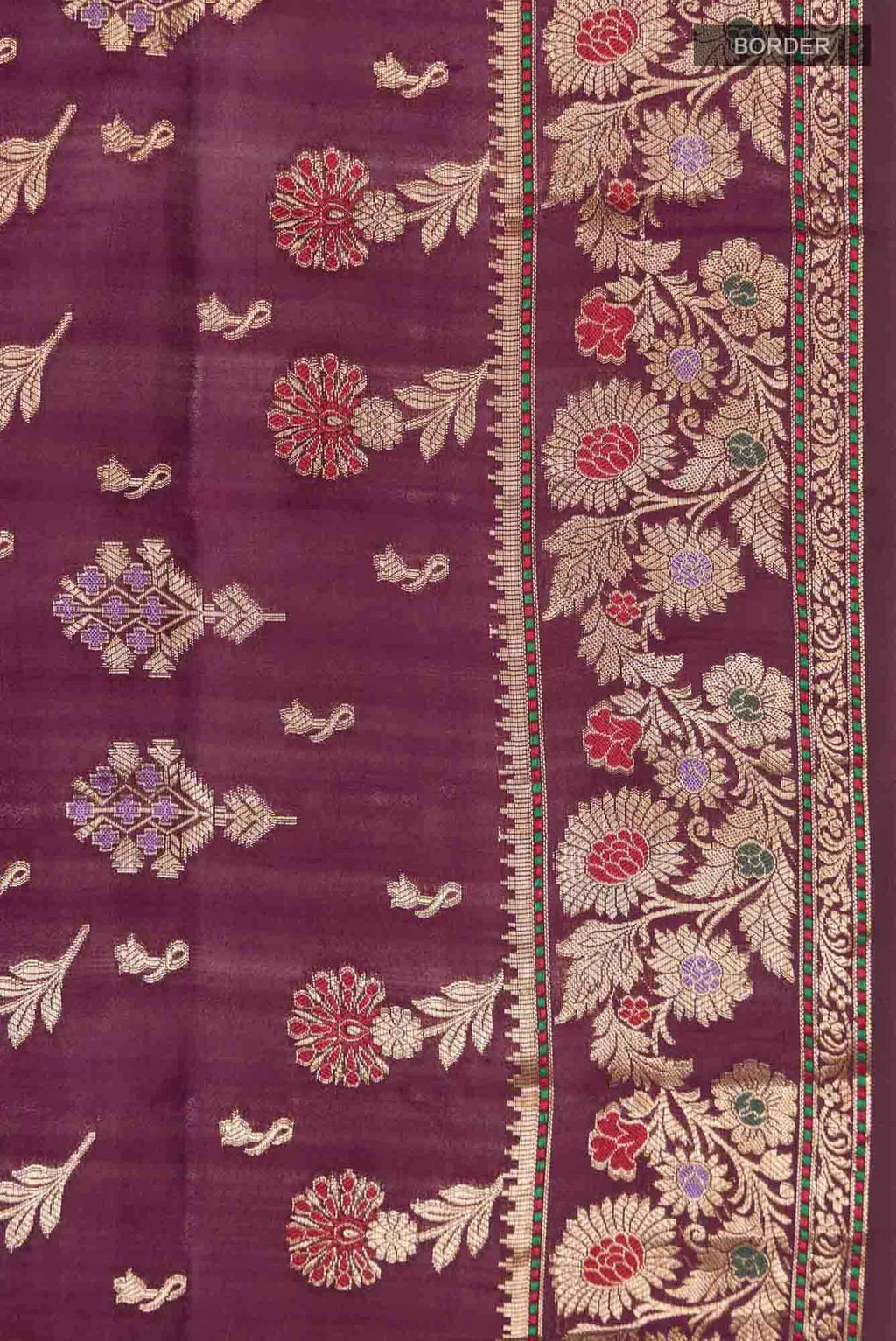 Purple Banarasi Raw Silk Saree