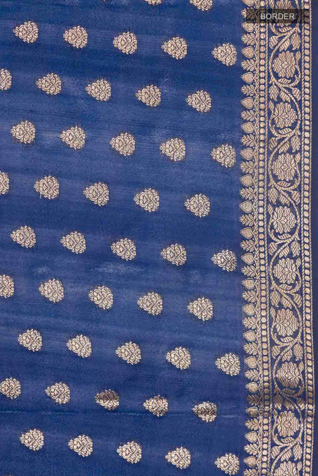 Blue Banarasi Raw Silk Saree