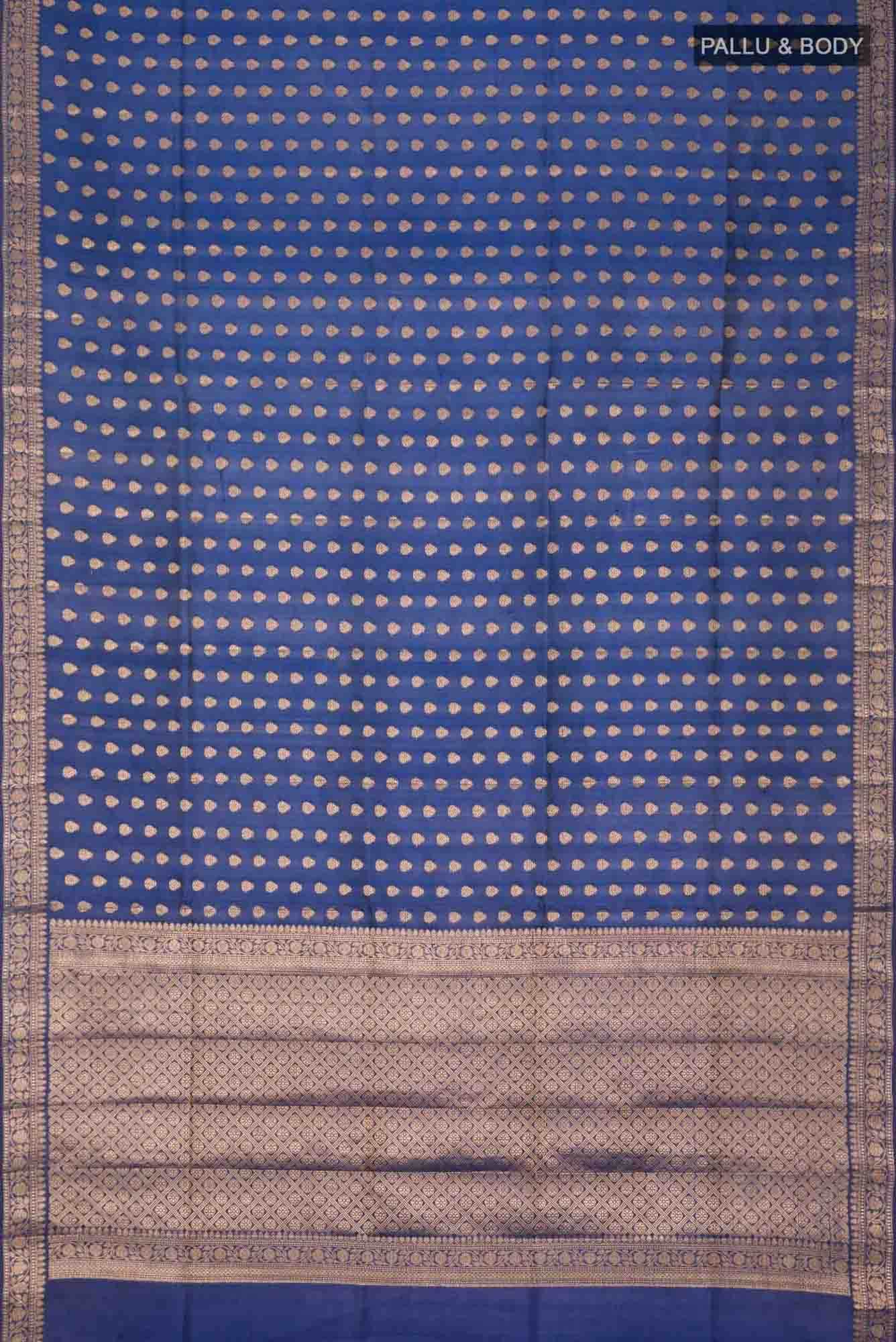 Blue Banarasi Raw Silk Saree