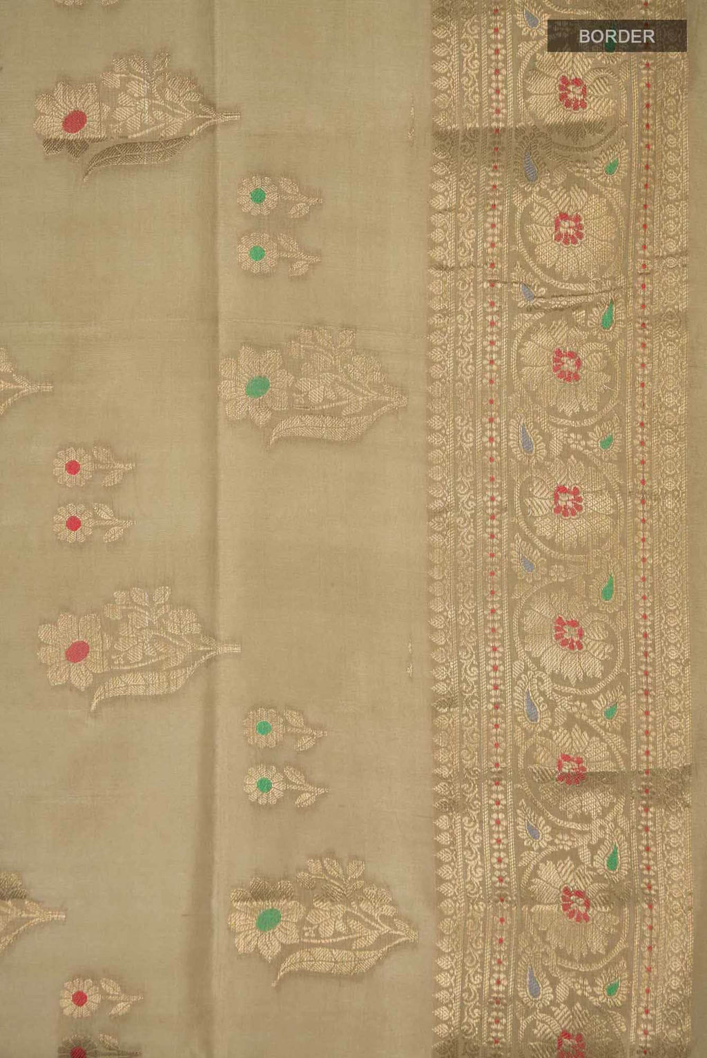 Beige Banarasi Raw Silk Saree