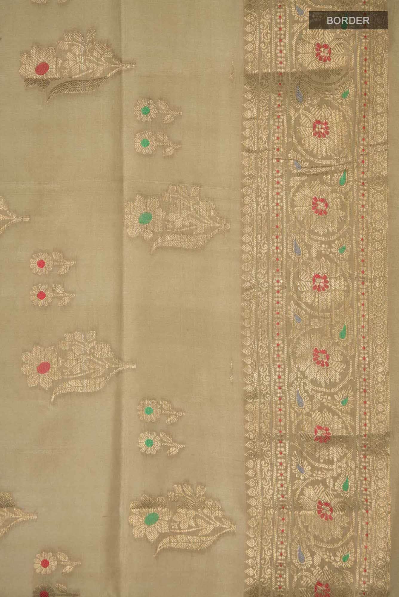 Beige Banarasi Raw Silk Saree